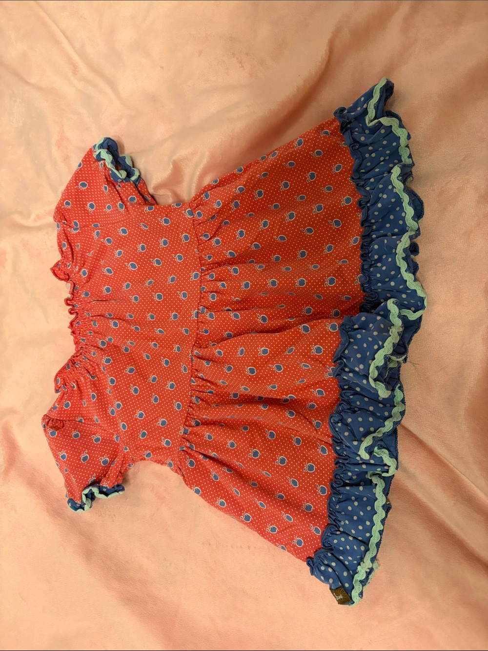 Matilda Jane Red and Blue Ruffle Top - Picture 2 of 2